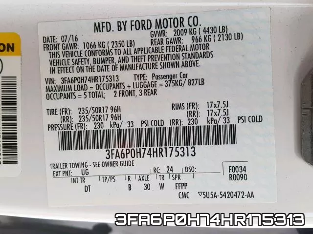 3FA6P0H74HR175313 фото 2