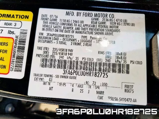 3FA6P0LU0HR182725 фото 2