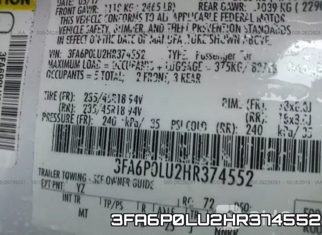 3FA6P0LU2HR374552 фото 10