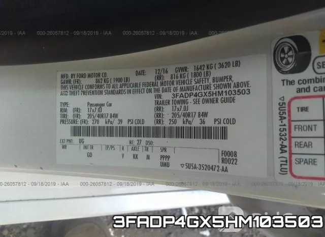 3FADP4GX5HM103503 фото 10