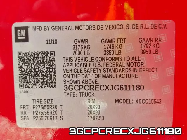 3GCPCRECXJG611180 фото 2