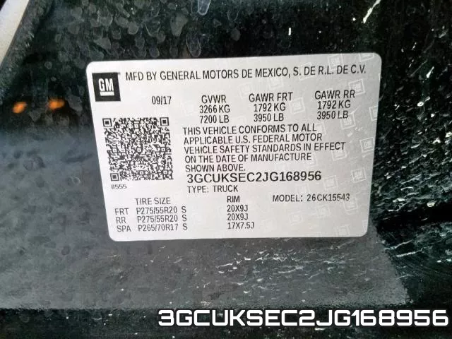 3GCUKSEC2JG168956 фото 2