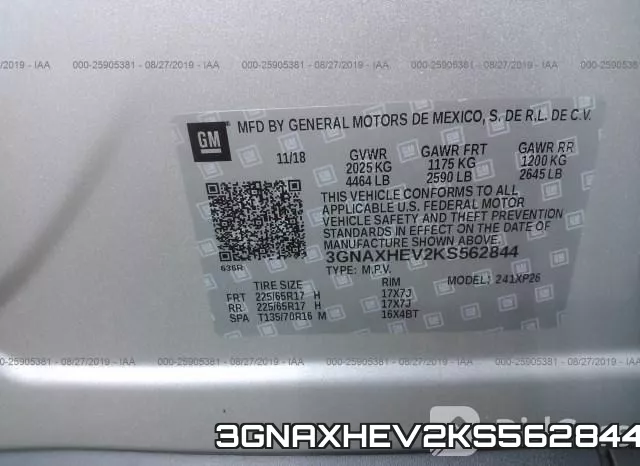 3GNAXHEV2KS562844 фото 10