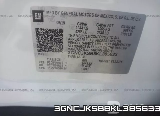 3GNCJKSB8KL385633 фото 10