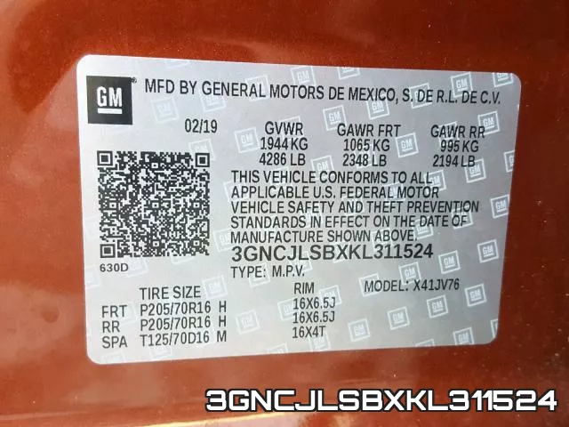 3GNCJLSBXKL311524 фото 2