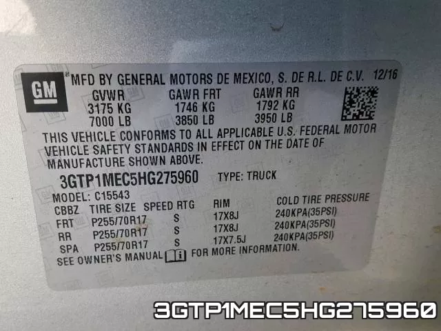 3GTP1MEC5HG275960 фото 2