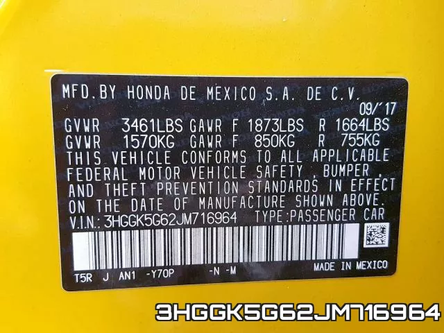 3HGGK5G62JM716964 фото 2