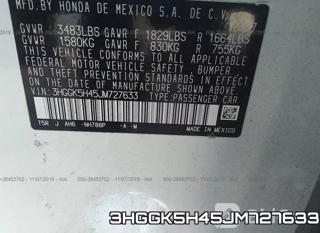 3HGGK5H45JM727633 фото 10
