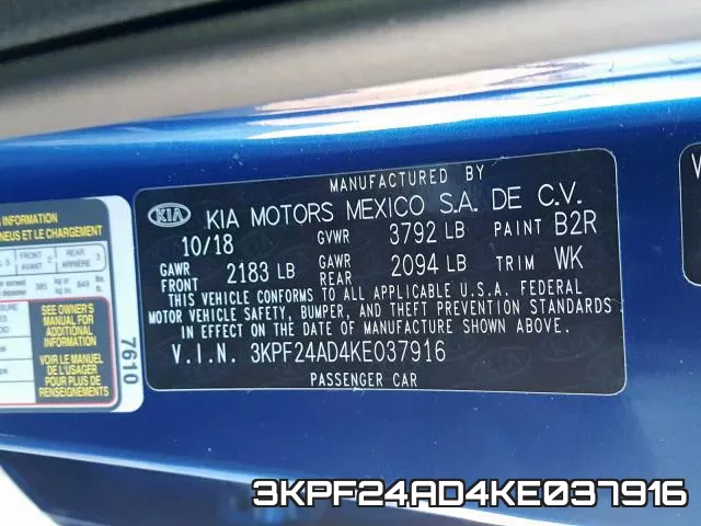 3KPF24AD4KE037916 фото 2