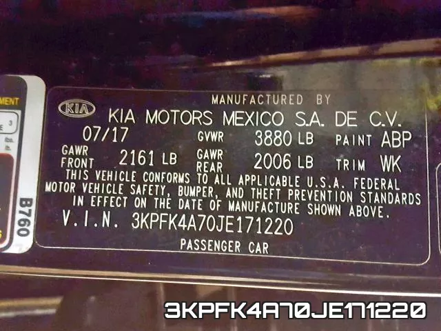 3KPFK4A70JE171220 фото 2