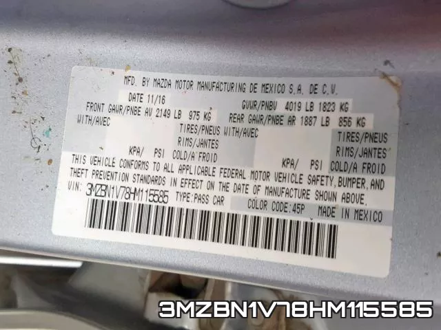 3MZBN1V78HM115585 фото 2