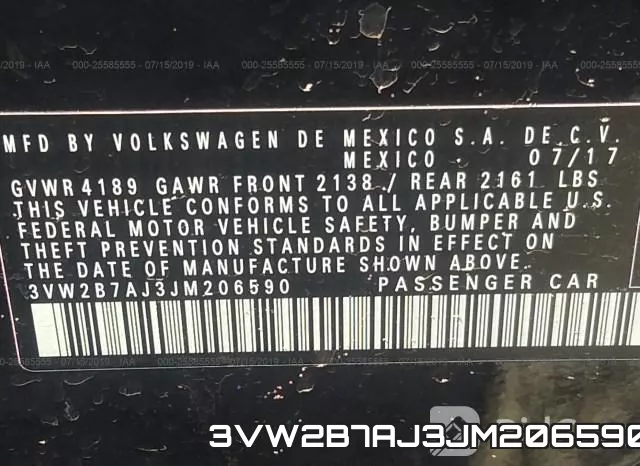 3VW2B7AJ3JM206590 фото 10