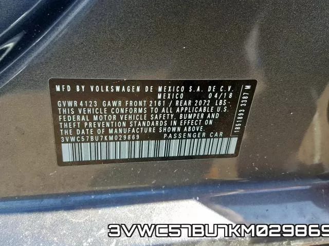 3VWC57BU7KM029869 фото 2