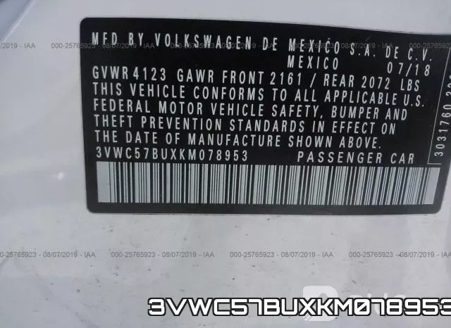3VWC57BUXKM078953 фото 10