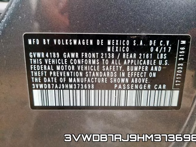 3VWDB7AJ9HM373698 фото 2