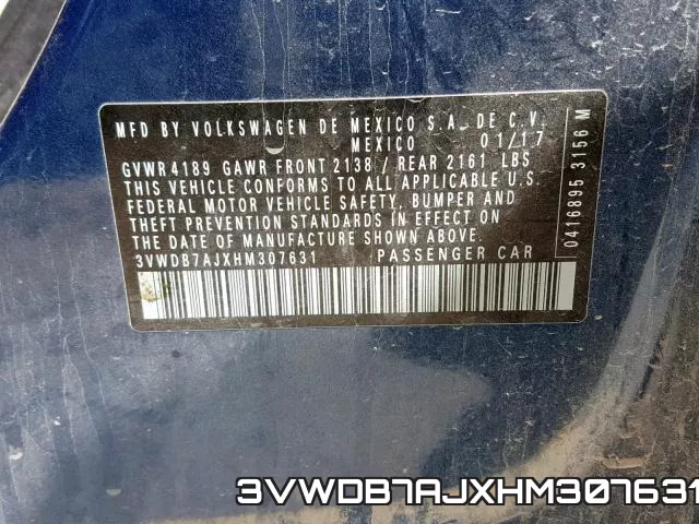 3VWDB7AJXHM307631 фото 2
