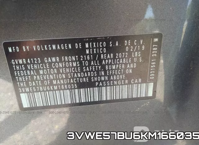 3VWE57BU6KM166035 фото 10
