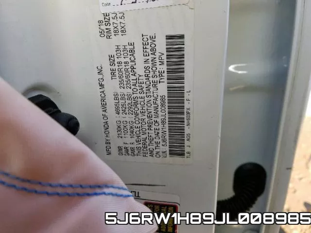 5J6RW1H89JL008985 фото 2