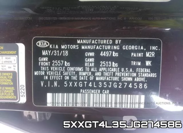 5XXGT4L35JG274586 фото 10