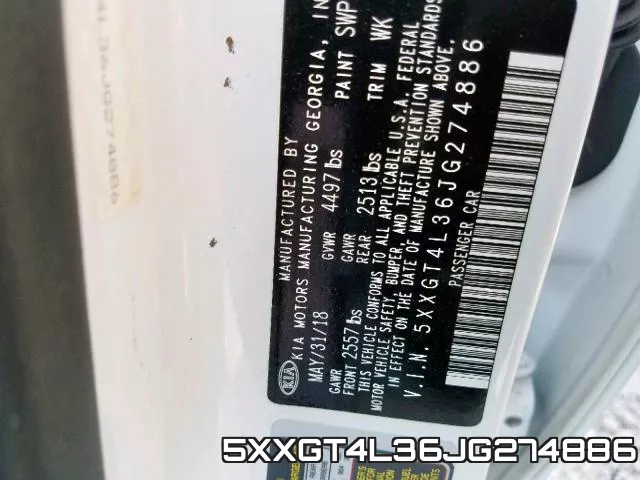 5XXGT4L36JG274886 фото 2