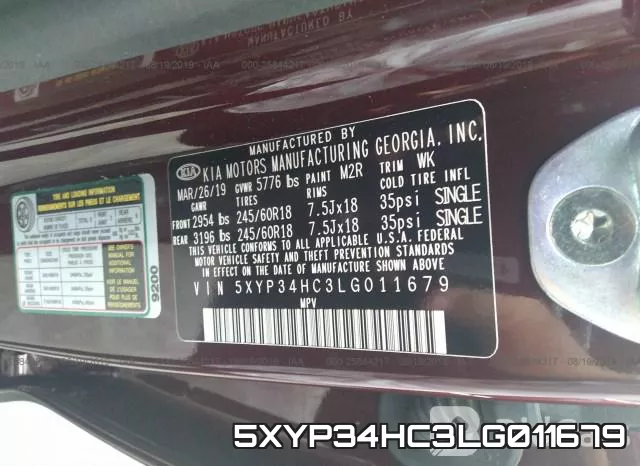 5XYP34HC3LG011679 фото 10