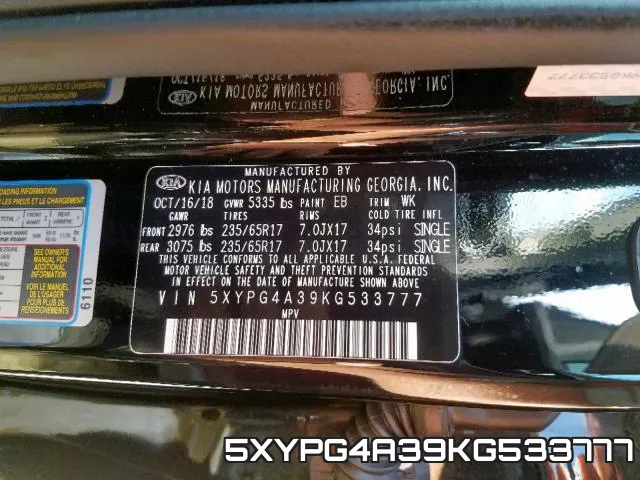 5XYPG4A39KG533777 фото 2