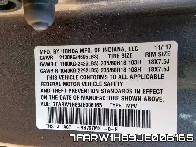7FARW1H89JE006165 фото 2