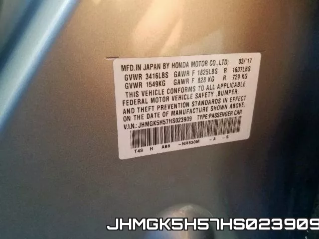 JHMGK5H57HS023909 фото 2