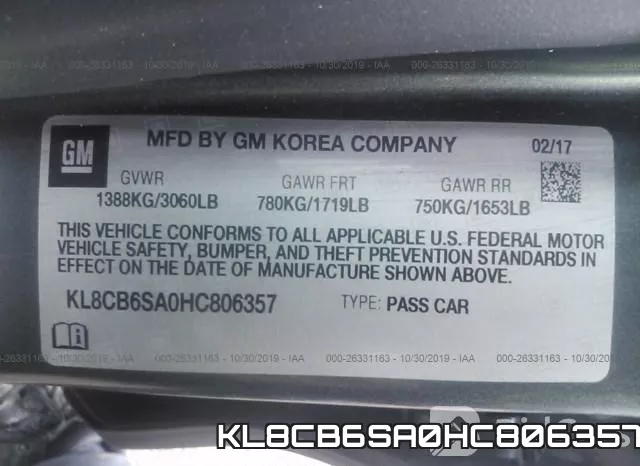KL8CB6SA0HC806357 фото 10