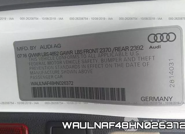 WAULNAF48HN026372 фото 10