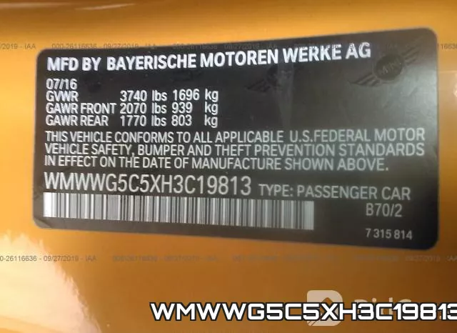 WMWWG5C5XH3C19813 фото 10