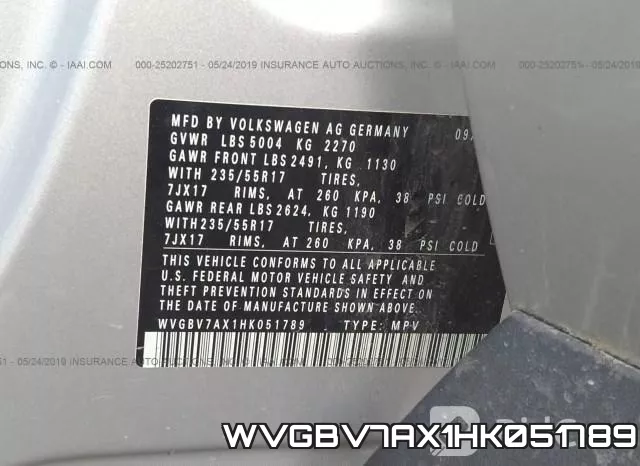 WVGBV7AX1HK051789 фото 10