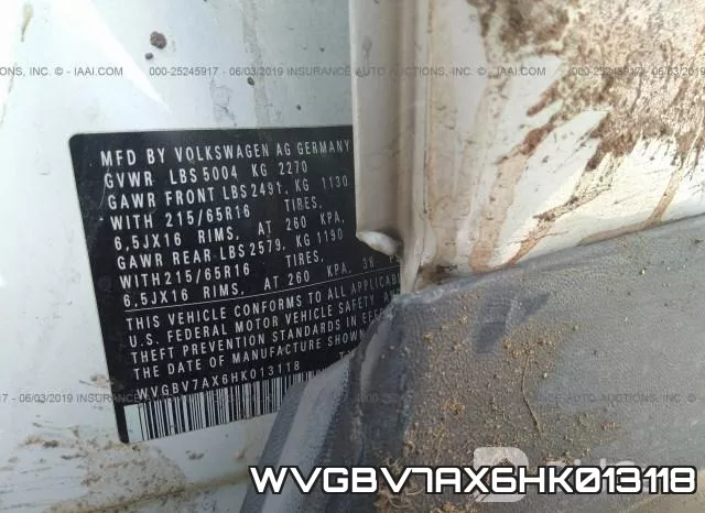 WVGBV7AX6HK013118 фото 10