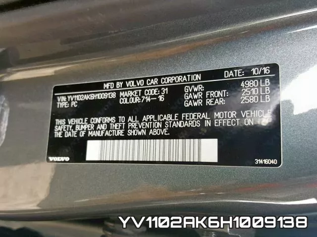 YV1102AK6H1009138 фото 2