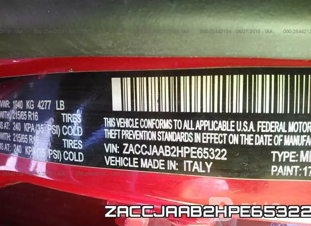 ZACCJAAB2HPE65322 фото 10