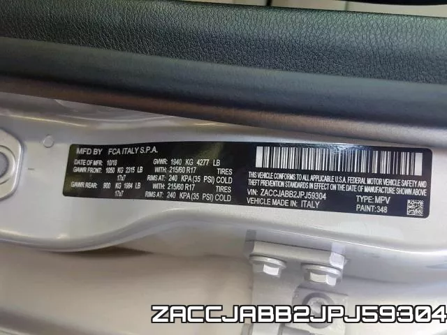 ZACCJABB2JPJ59304 фото 2