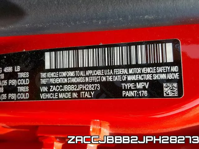ZACCJBBB2JPH28273 фото 2