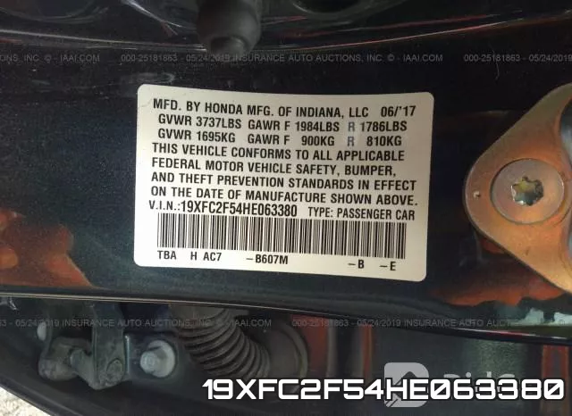 19XFC2F54HE063380 фото 10