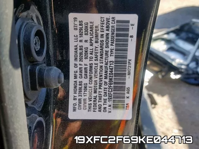 19XFC2F69KE044713 фото 2