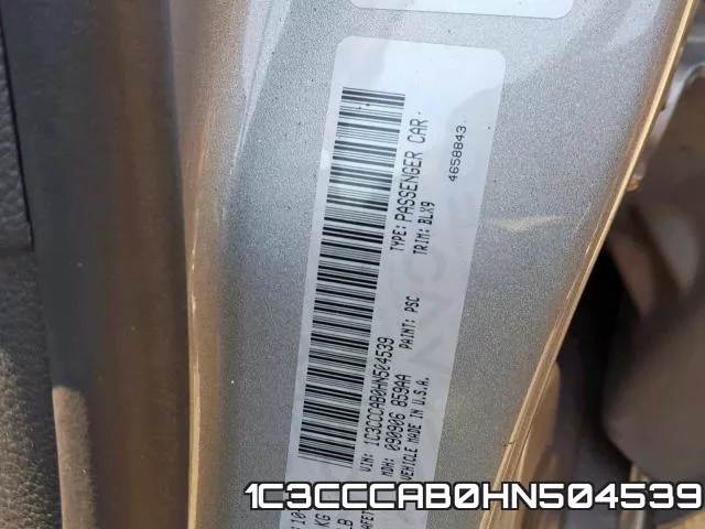 1C3CCCAB0HN504539 фото 2