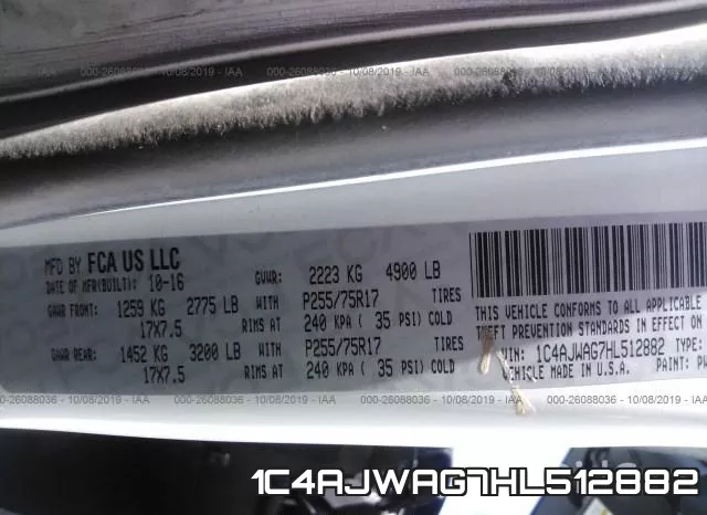 1C4AJWAG7HL512882 фото 10