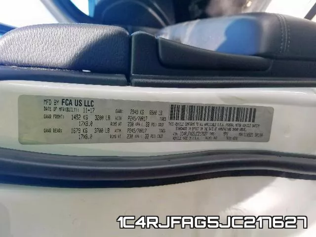1C4RJFAG5JC217627 фото 2