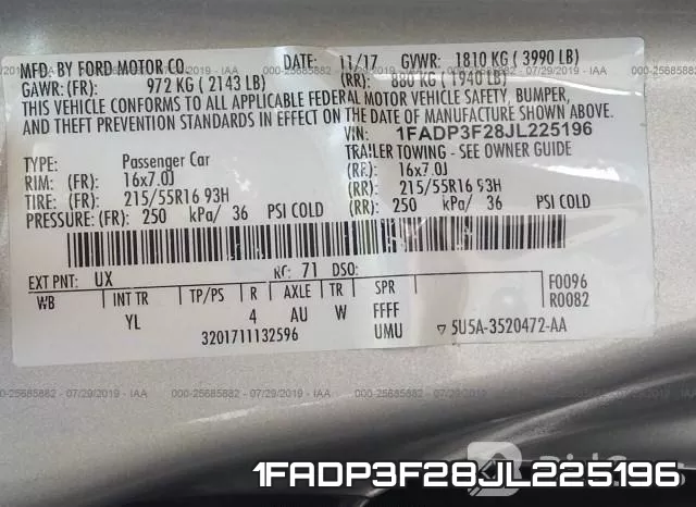 1FADP3F28JL225196 фото 10