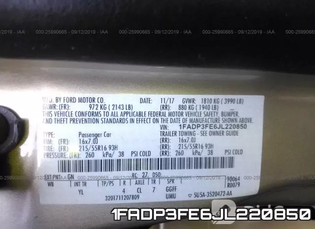 1FADP3FE6JL220850 фото 10