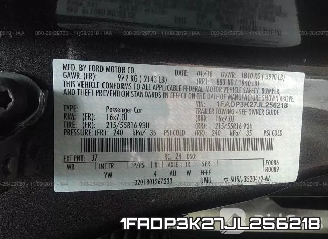 1FADP3K27JL256218 фото 10