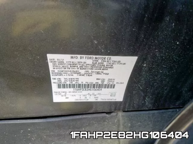1FAHP2E82HG106404 фото 2