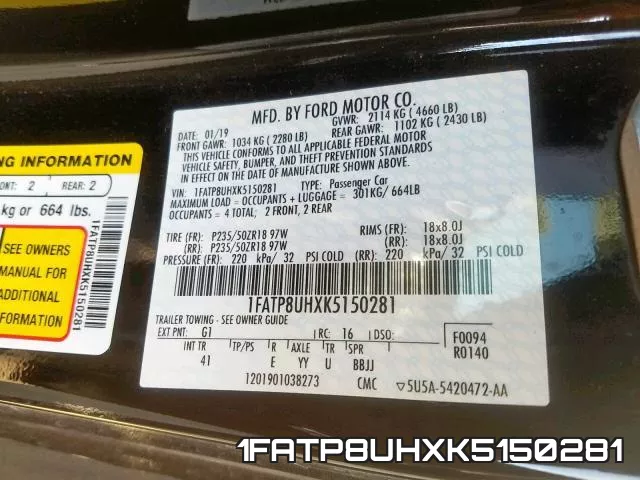 1FATP8UHXK5150281 фото 2