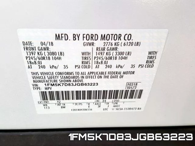 1FM5K7D83JGB63223 фото 2
