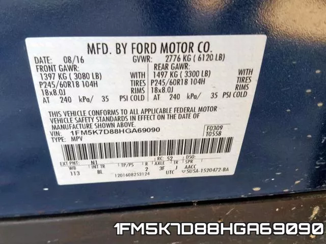 1FM5K7D88HGA69090 фото 2