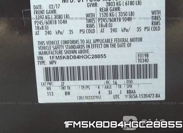 1FM5K8D84HGC28855 фото 9